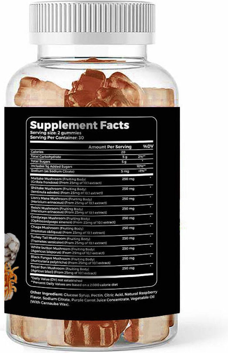 Pilz-Gummis 10-in-1 Mischung 1250mg - 60 Stück