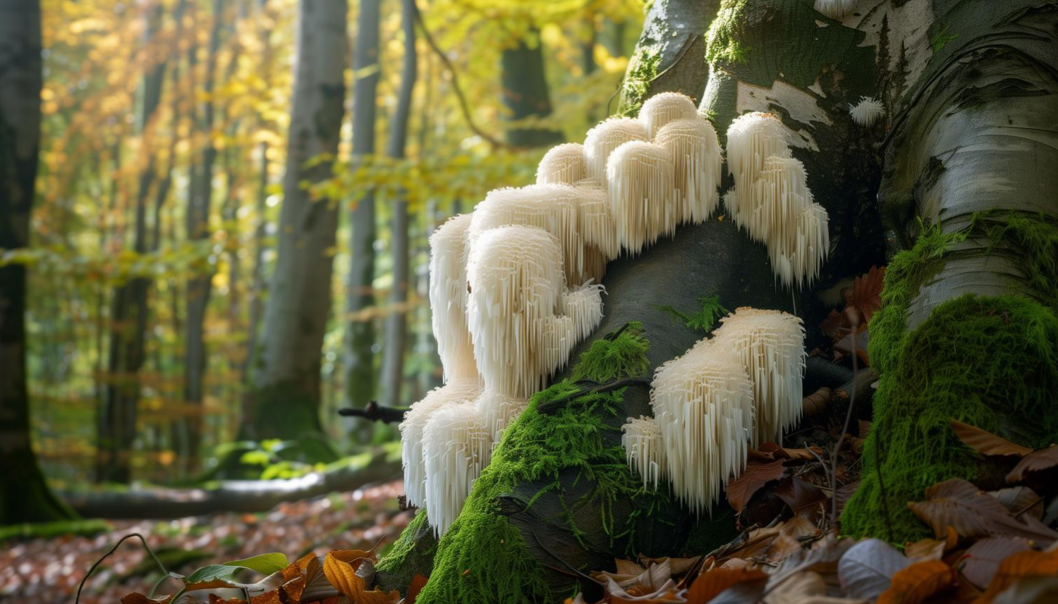 Lion's Mane-paddestoelen groeien